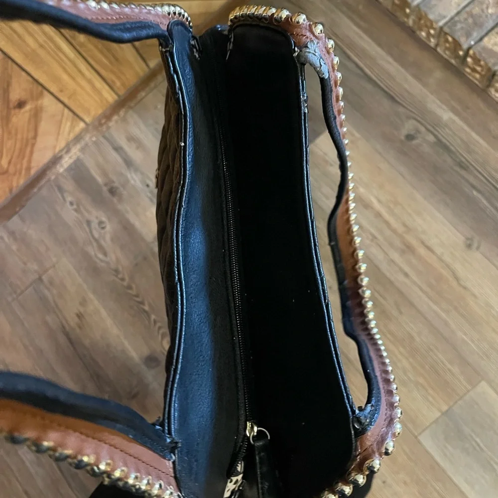 Big Buddha Grayson Black Quilted Faux Leather Hobo Bag